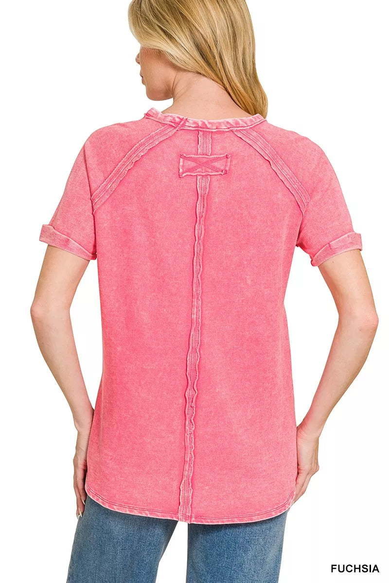zenana-french-terry-washed-curved-hem-top-4 image 2