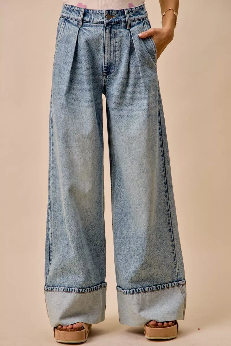 so-me-mid-rise-plated-wid-leg-denim-jean Image 2