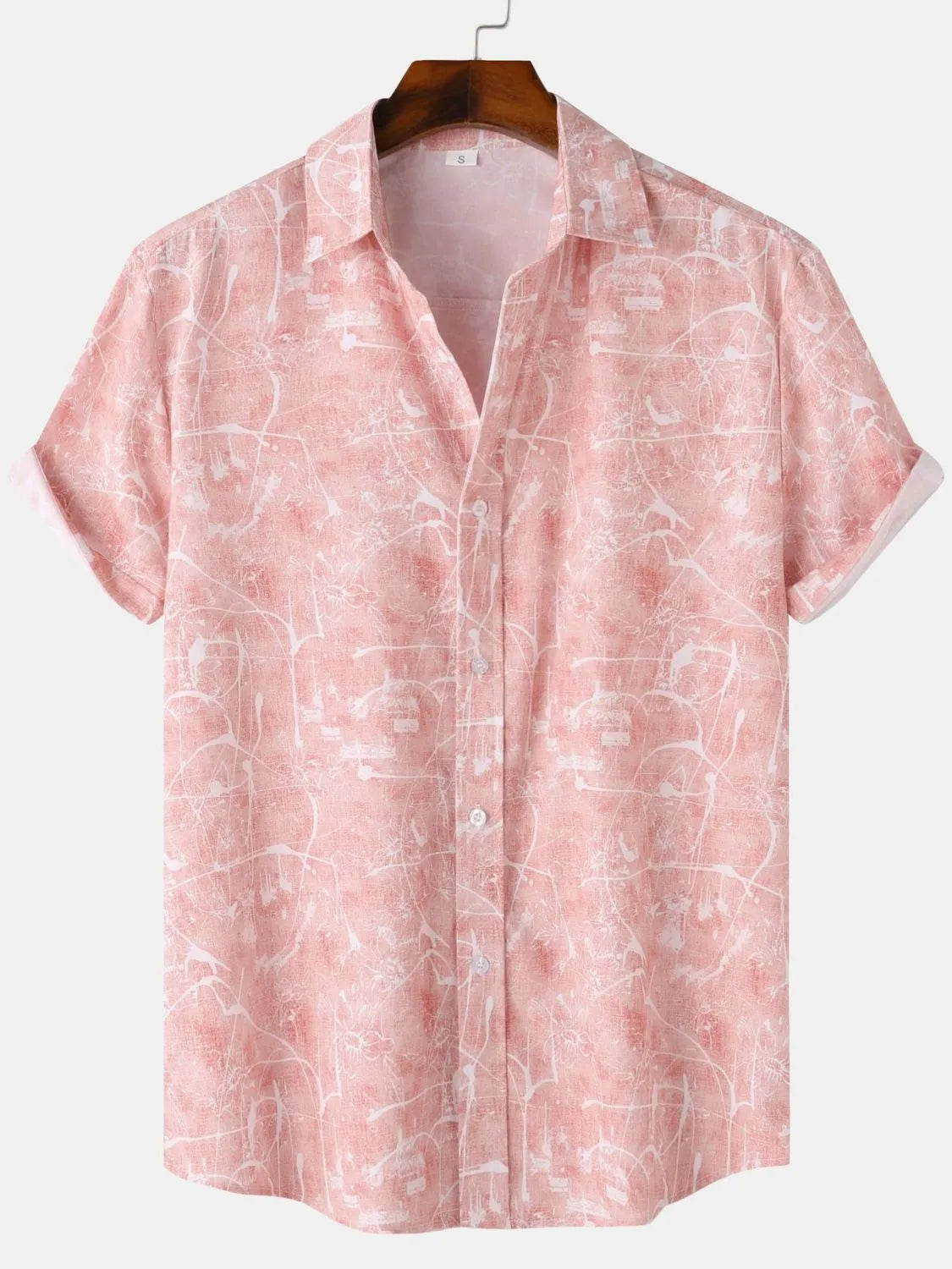 Men's Printed Short Sleeve Button Down Shirt | Tampa Bay Discounts