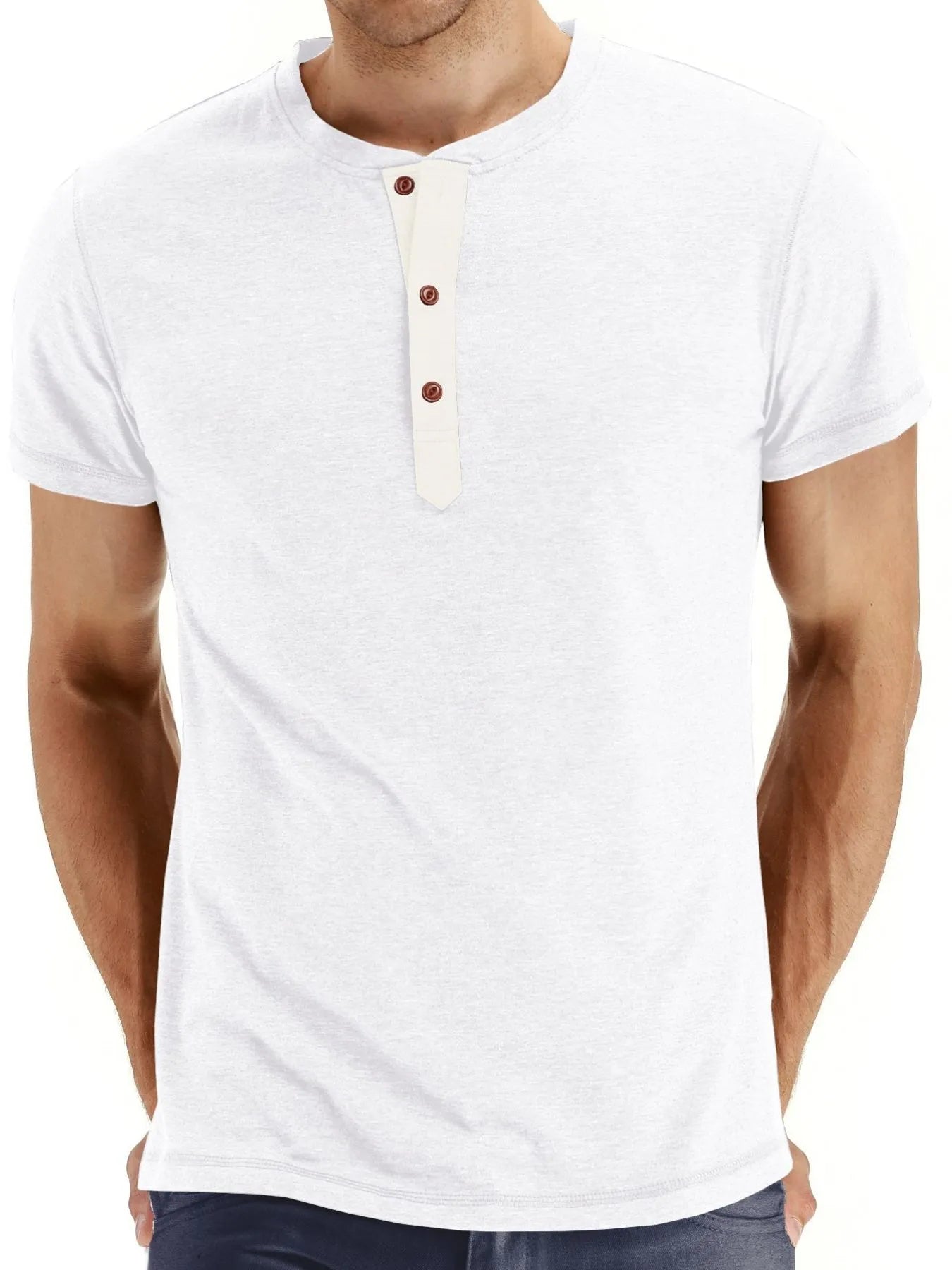 Men's Short Sleeve Henley Polo Shirt | Tampa Bay Discounts