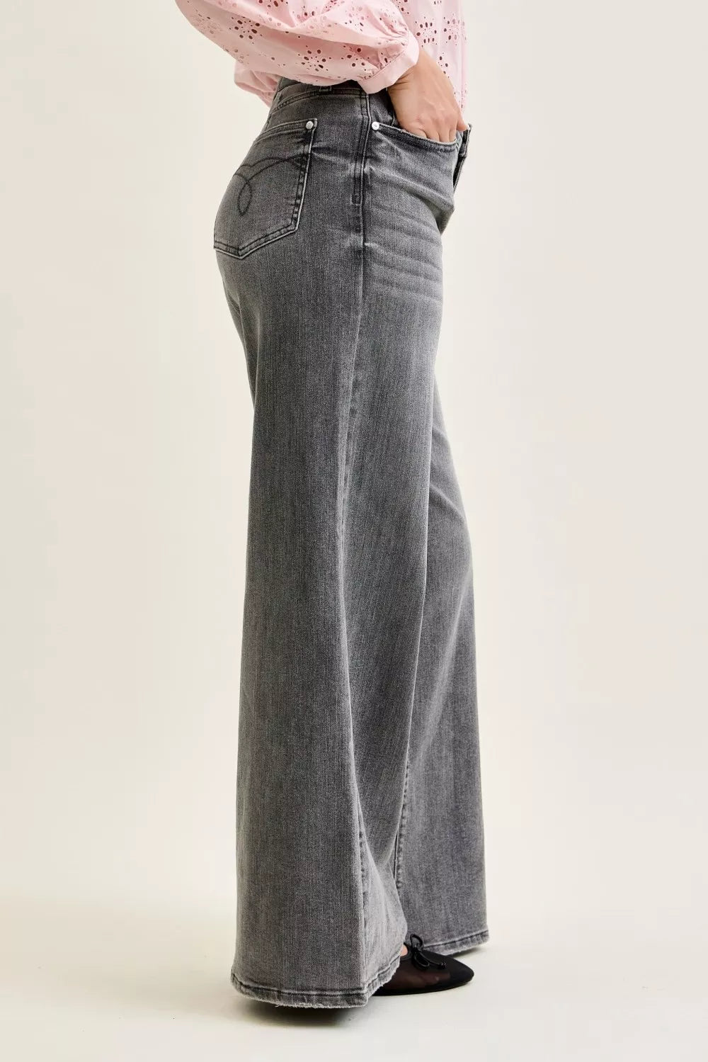 judy-blue-mid-rise-palazzo-split-back-yoke Image 3
