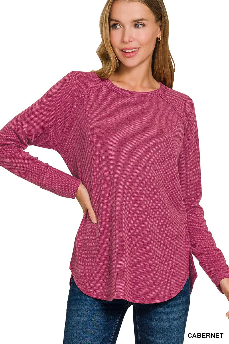 zenana-baby-waffle-long-sleeve-top image 1