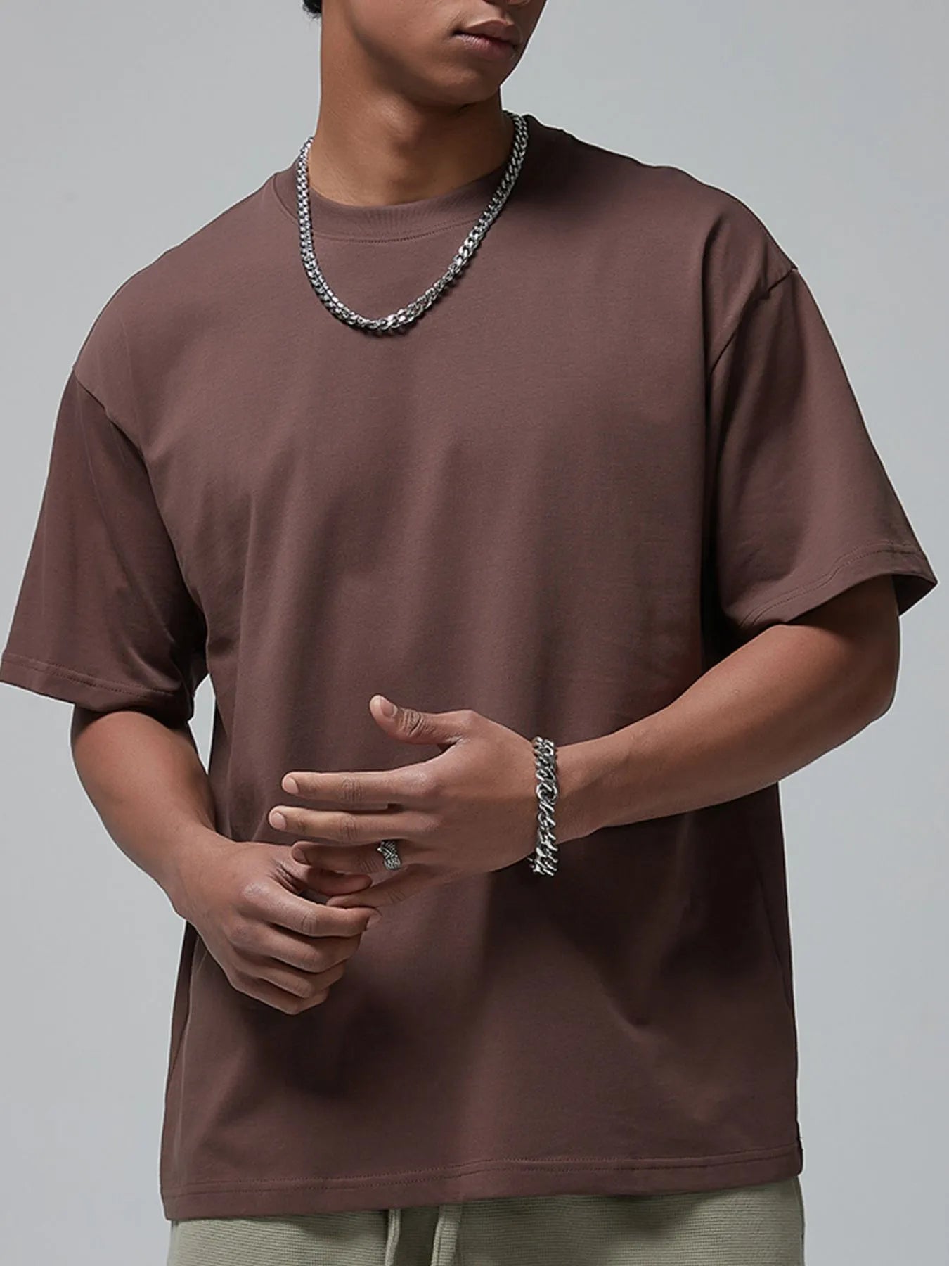 Men's Oversized Casual Round Neck T-Shirt | Tampa Bay Discounts