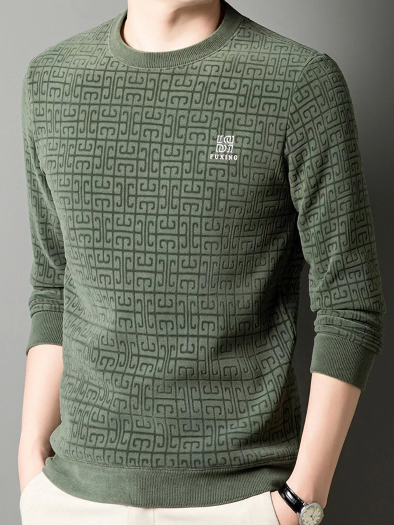 Men's Plus Size Long Sleeve Textured Casual Knit Top | Tampa Bay Discounts