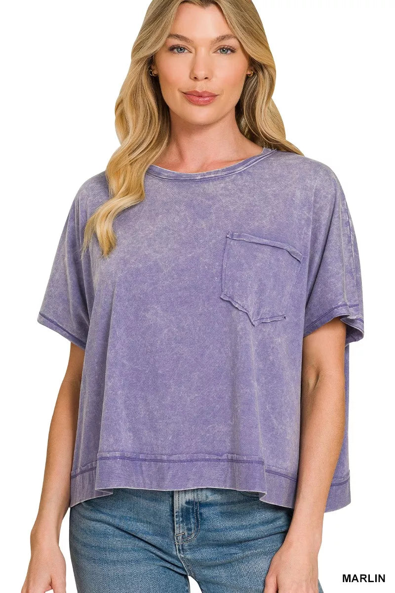 zenana-acid-washed-round-neck-short-sleeve-oversized-t-shirt-2 image 1