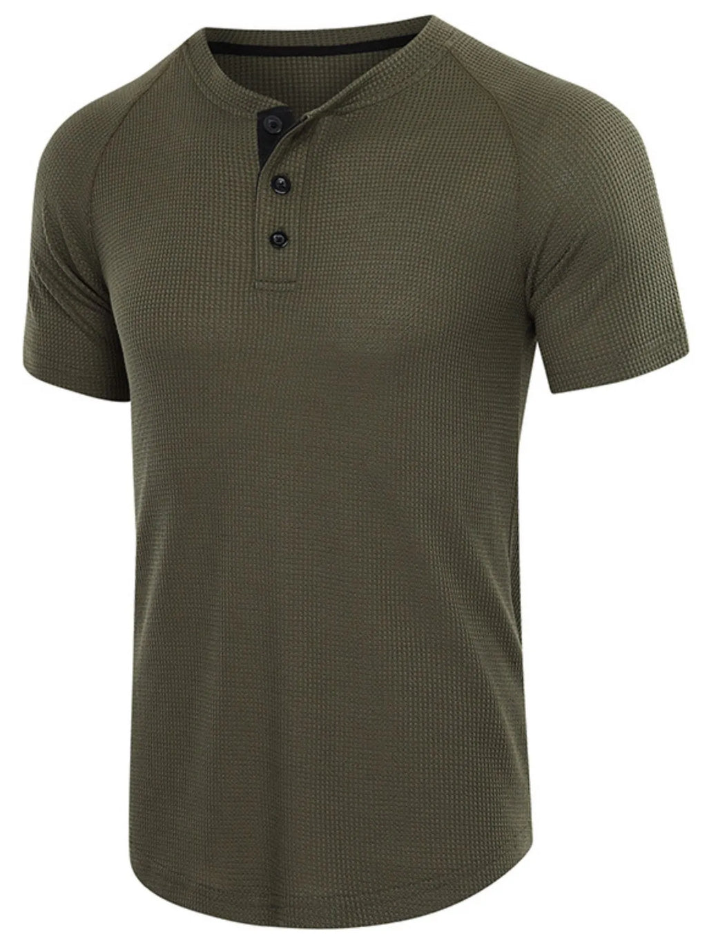 Men's Casual Waffle Knit Henley T-Shirt | Tampa Bay Discounts