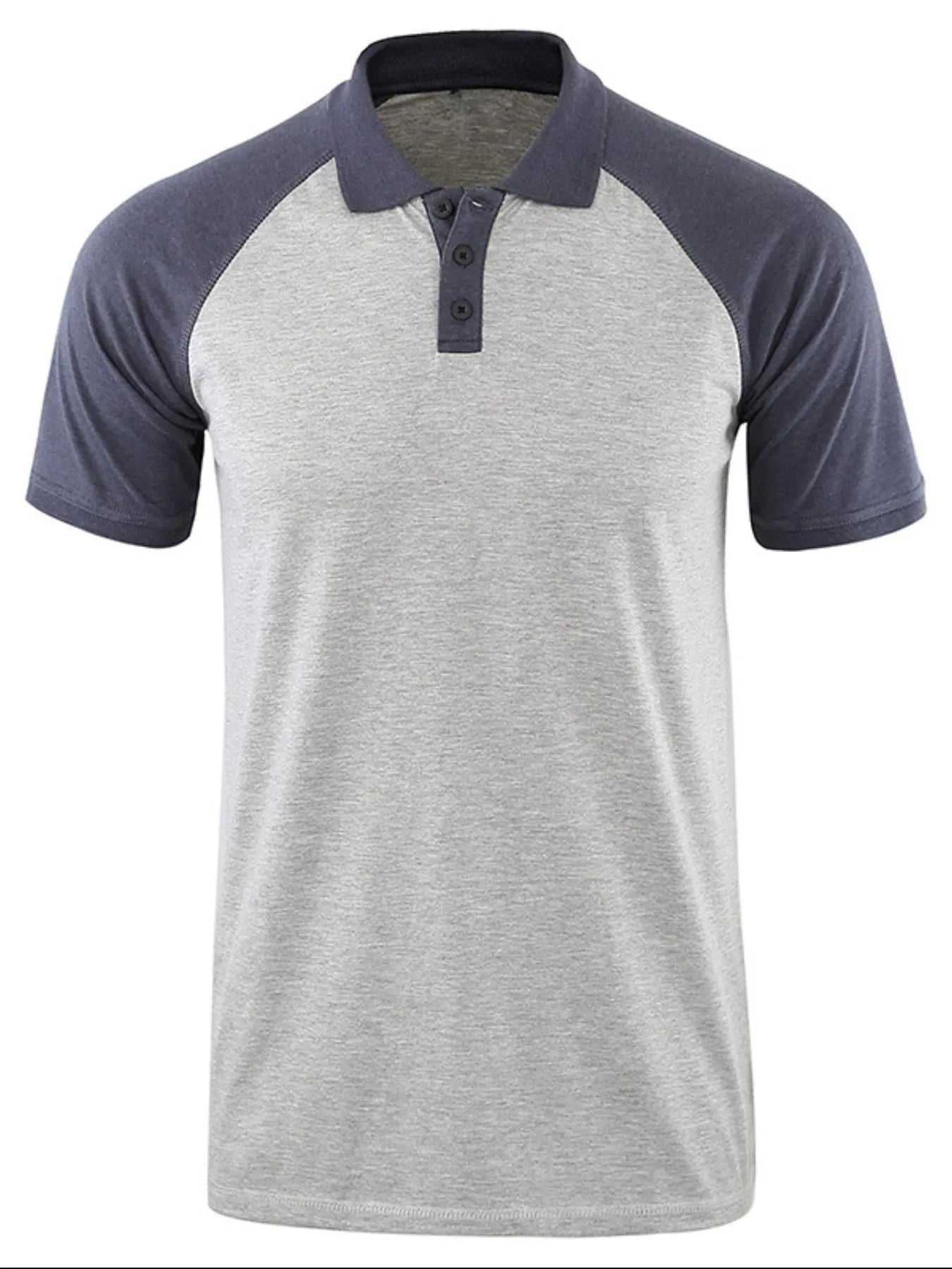 Men's Casual Raglan Sleeve Two-Tone Polo Shirt | Tampa Bay Discounts