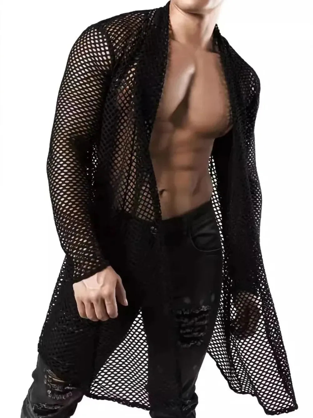 Men's Openwork Open Front Long Sleeve Cover-Up | Tampa Bay Discounts