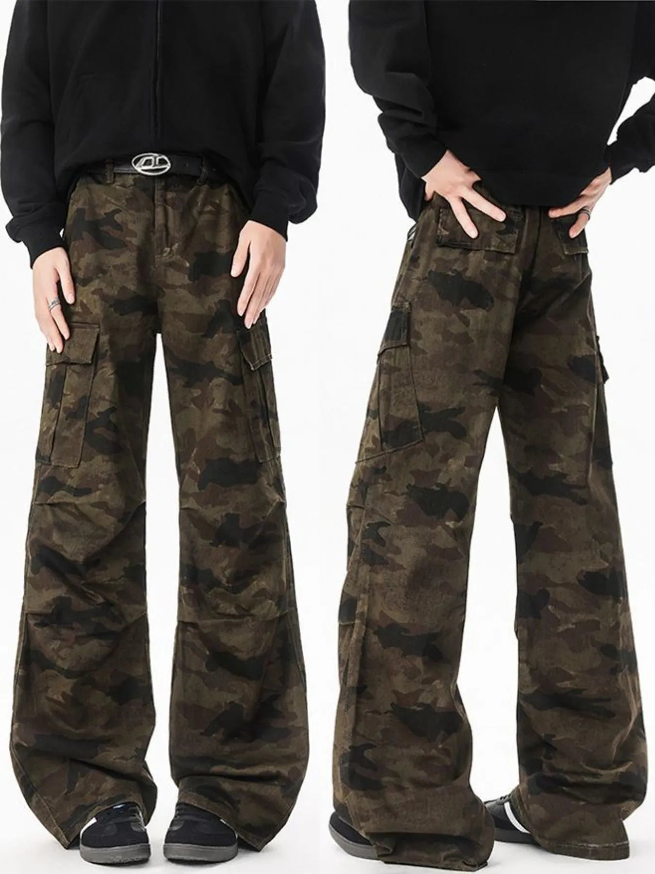 Men's Wide Leg Camouflage Cargo Pants | Tampa Bay Discounts