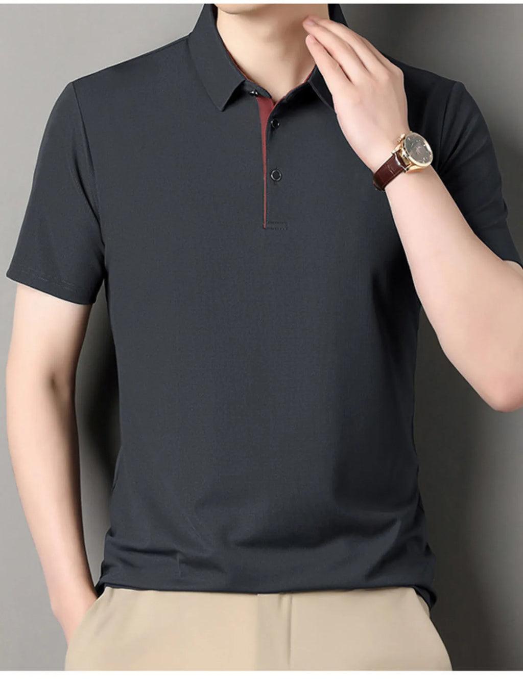 Men's Plus Size Button Detail Short Sleeve Polo | Tampa Bay Discounts