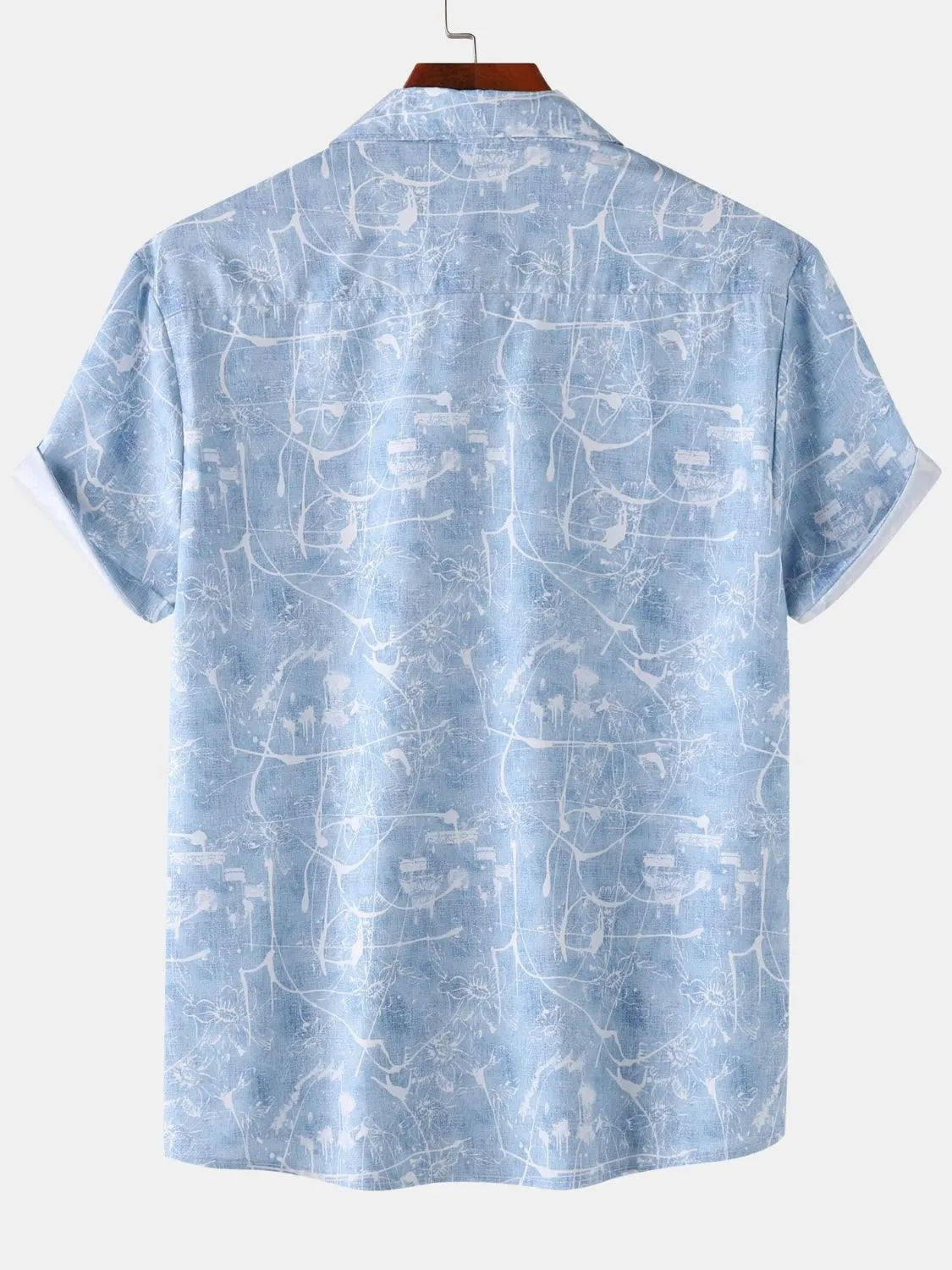 Men's Printed Short Sleeve Button Down Shirt | Tampa Bay Discounts