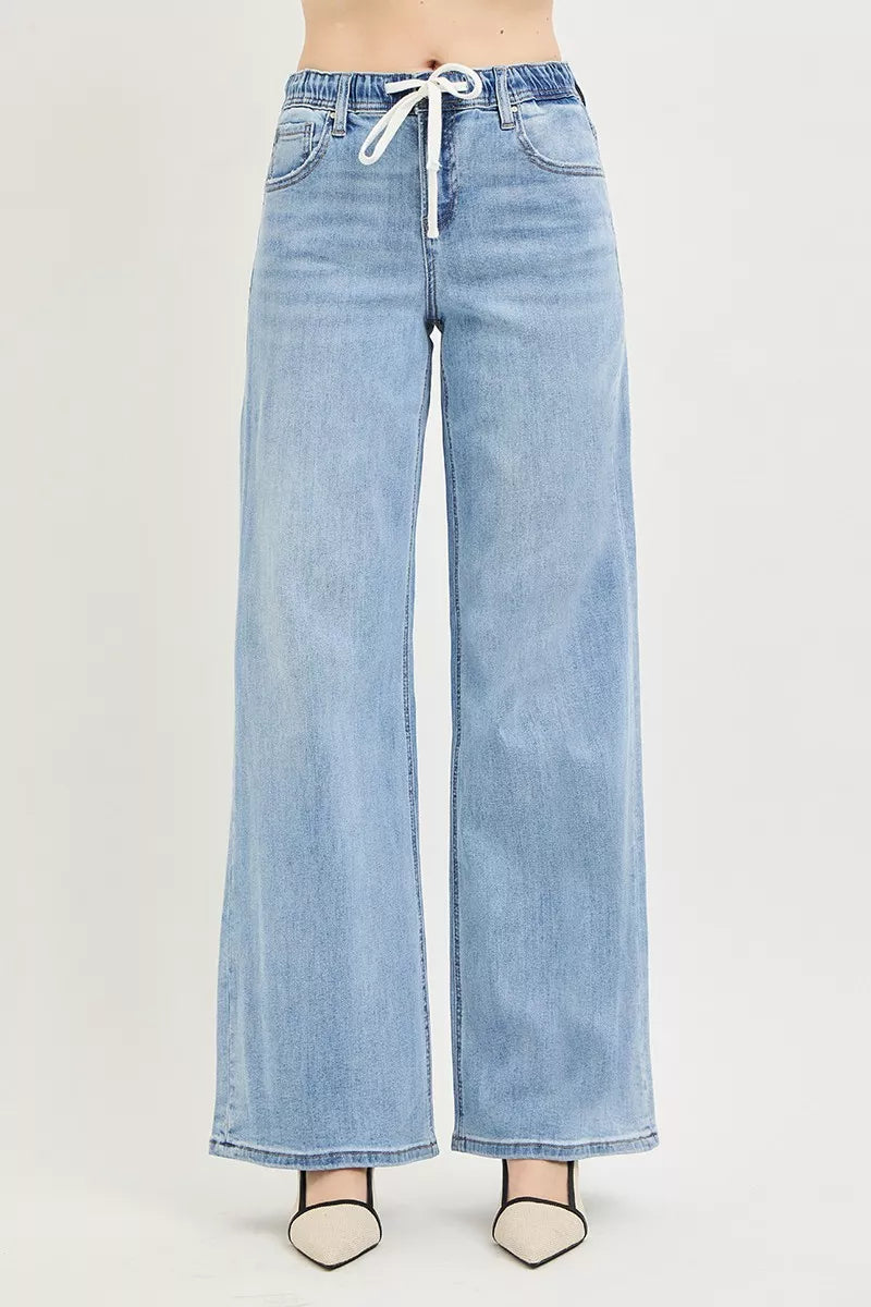 risen-elastic-band-slouchy-wide-jeans-with-drawstring Image 3