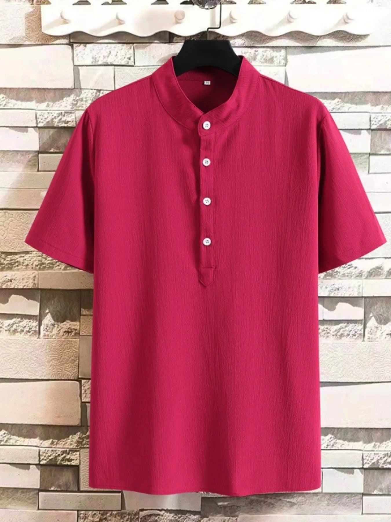 Men's Plus Size Button Detail Short Sleeve Blouse | Tampa Bay Discounts
