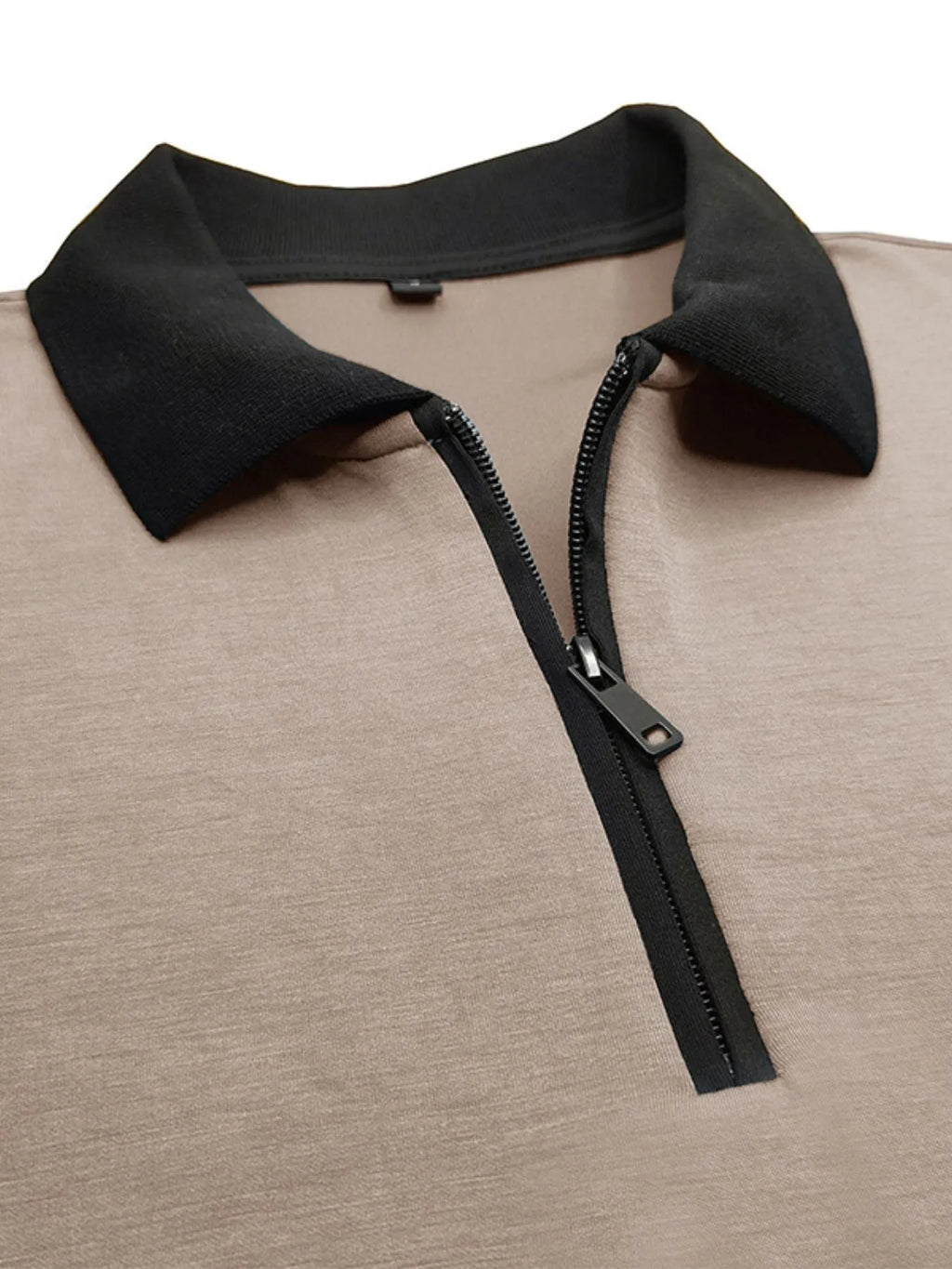 Men's Contrast Collar Quarter-Zip Polo Shirt | Tampa Bay Discounts