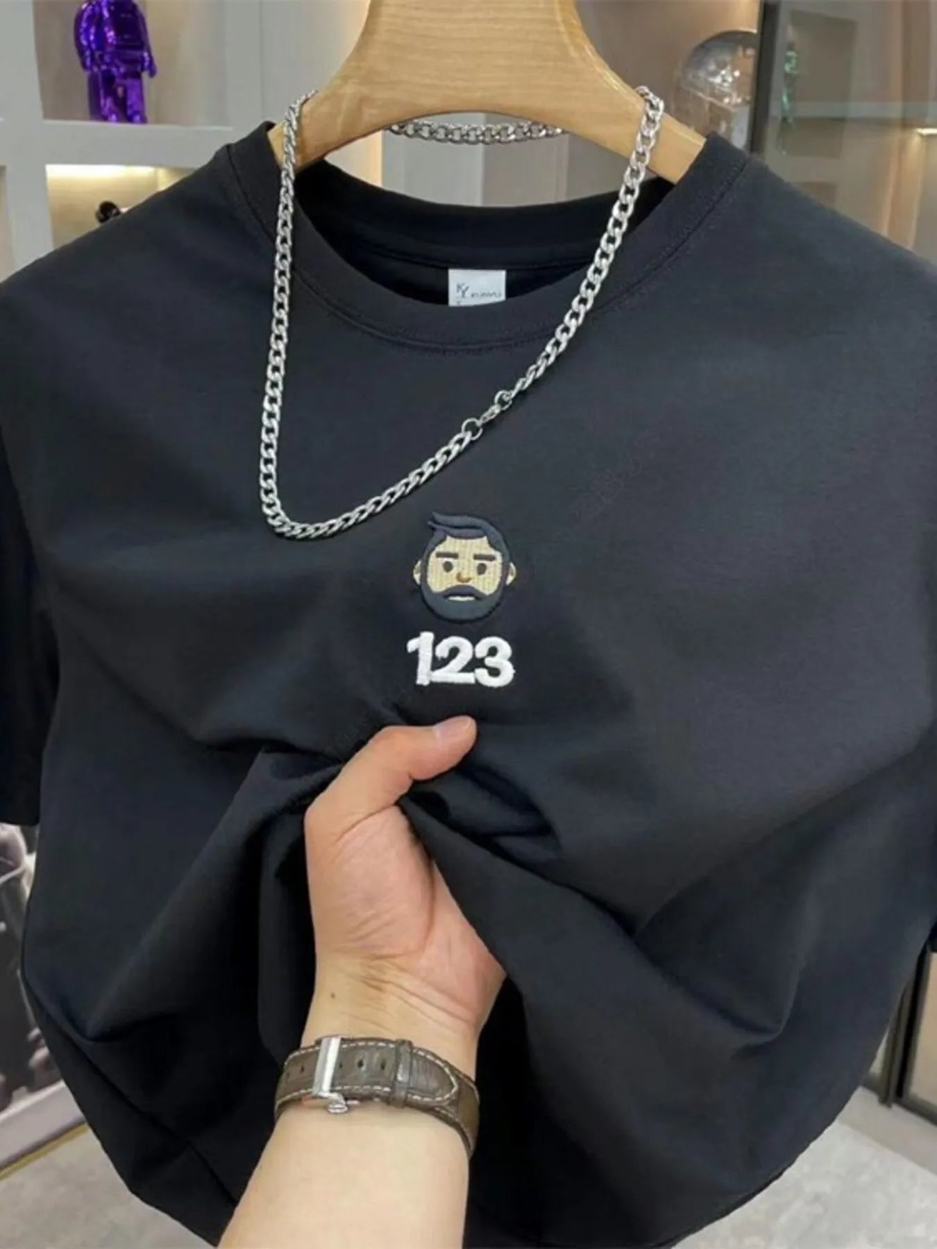 Men's Full Size Number 123 Round Neck T-Shirt Plus Size | Tampa Bay Discounts
