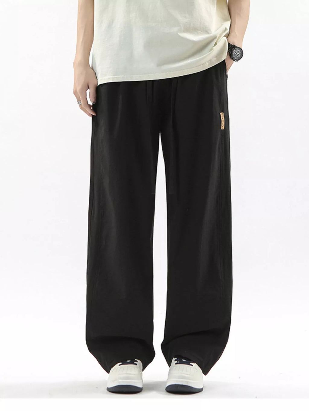 Men's Full Size Loose Fit Drawstring Wide Leg Pants Plus Size | Tampa Bay Discounts