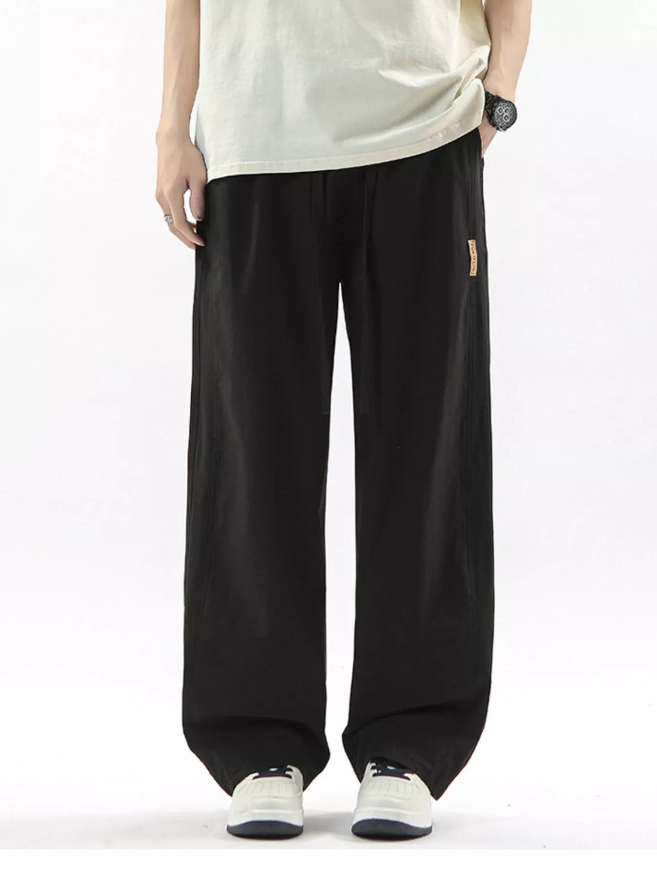 Men's Full Size Loose Fit Drawstring Wide Leg Pants Plus Size | Tampa Bay Discounts