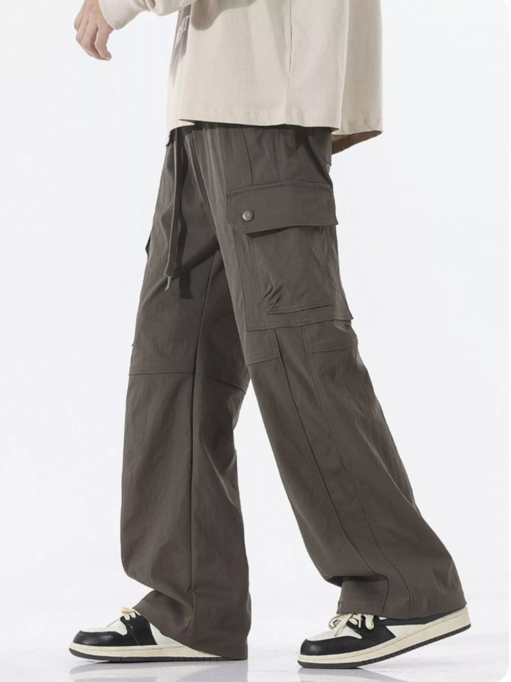 Men's Full Size Multi-Pocket Cargo Utility Pants Plus Size | Tampa Bay Discounts
