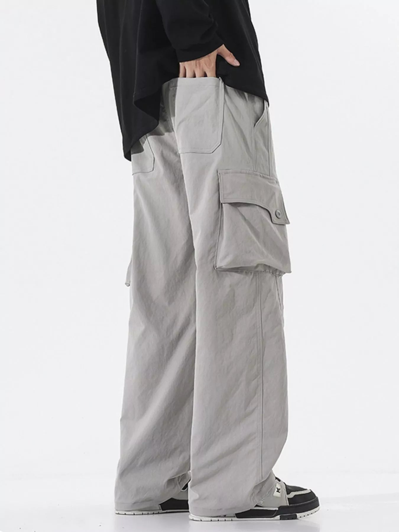 Men's Full Size Loose Fit Multi-Pocket Cargo Pants Plus Size | Tampa Bay Discounts