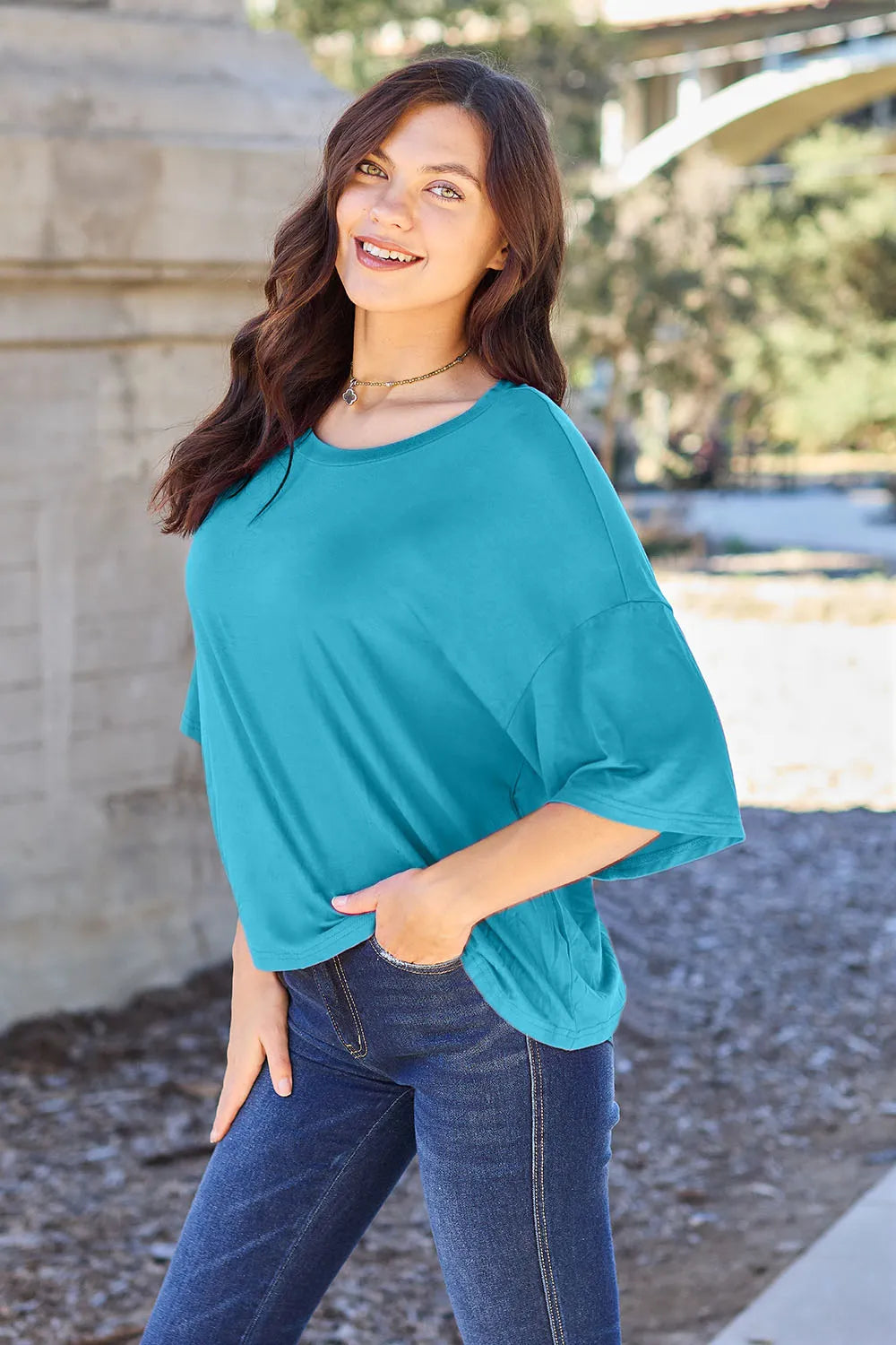 basic-bae-full-size-round-neck-drop-shoulder-t-shirt image 12