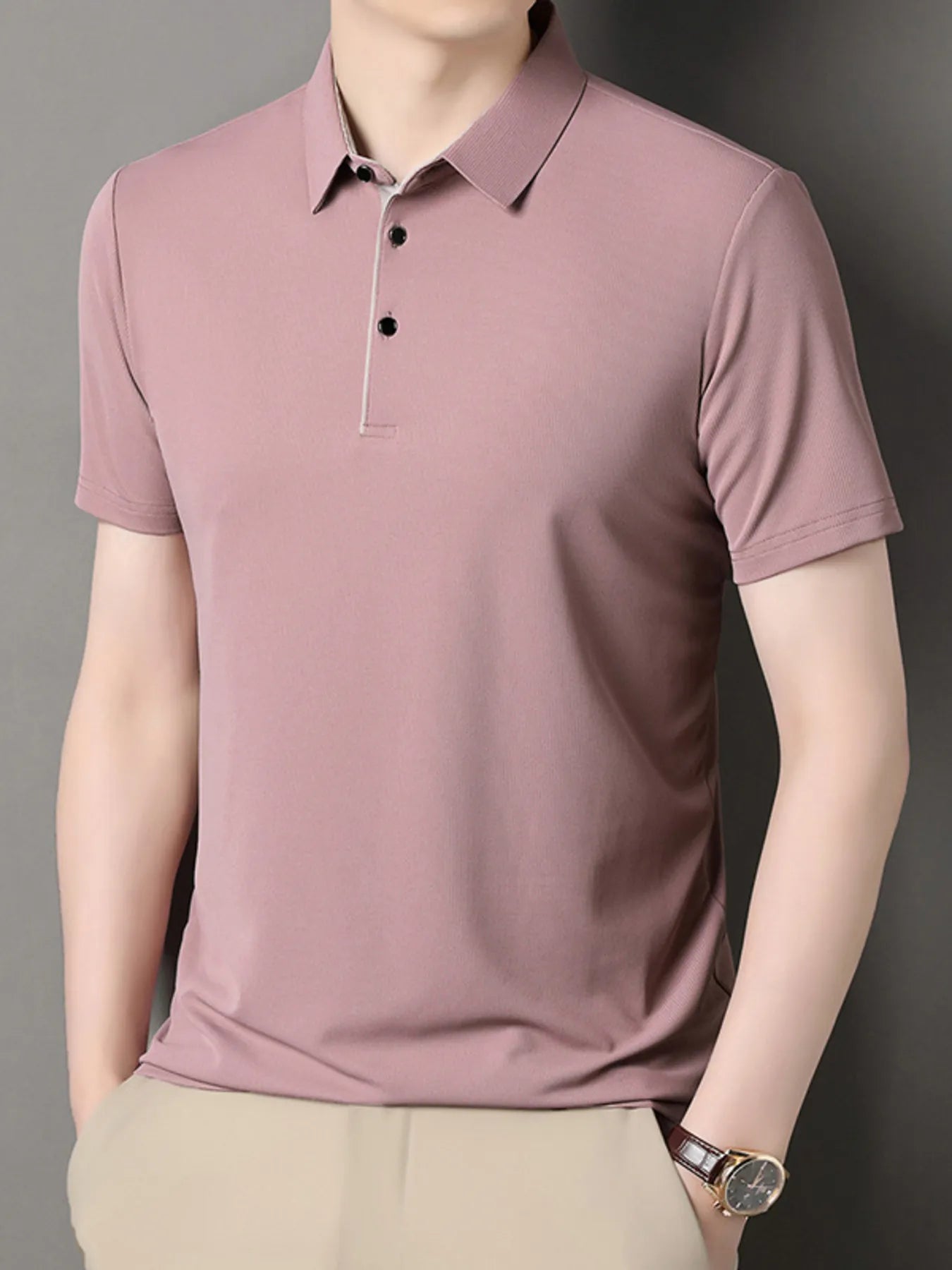 Men's Plus Size Button Detail Short Sleeve Polo | Tampa Bay Discounts