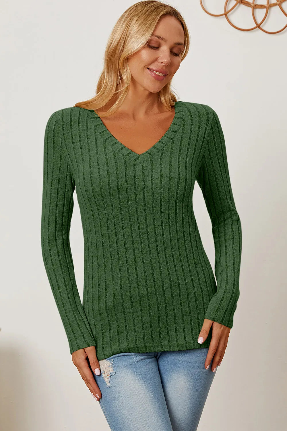 basic-bae-full-size-ribbed-v-neck-long-sleeve-t-shirt image 25