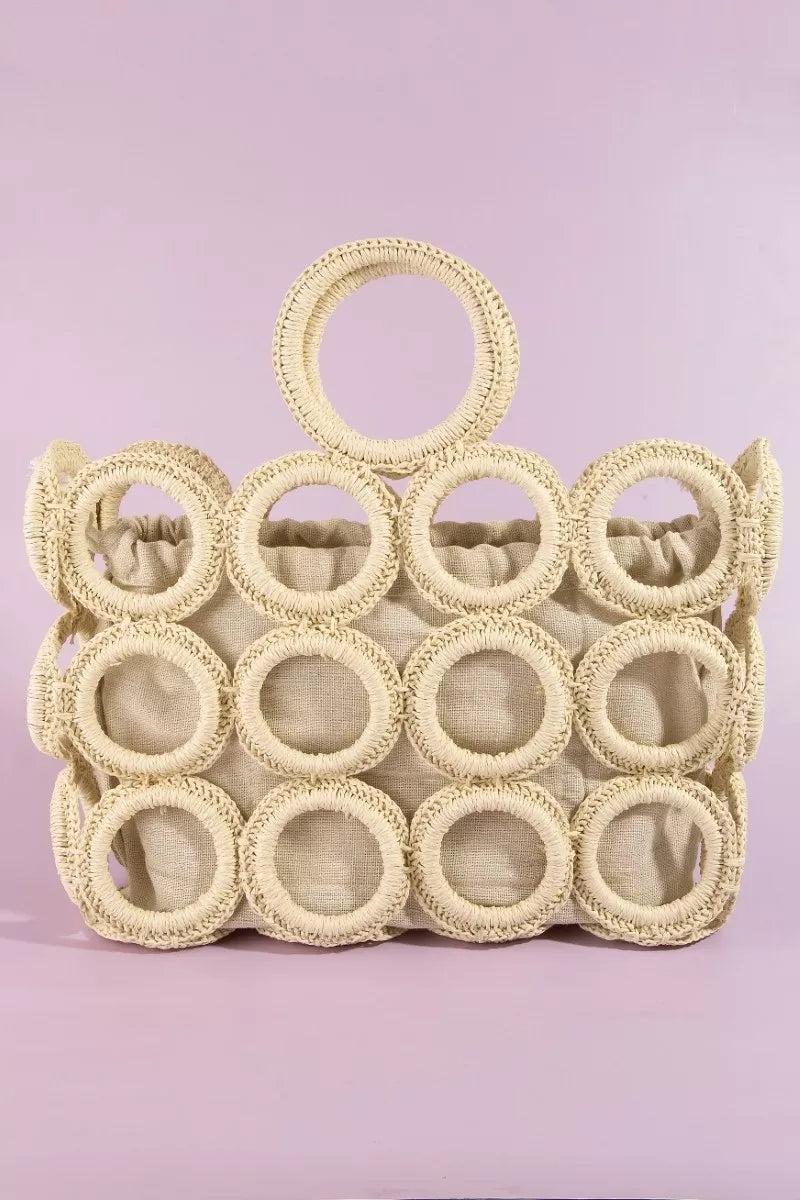 fame-straw-round-pattern-mesh-hand-bag 5
