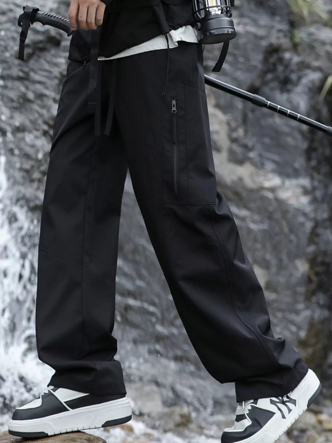Men's Plus Size Relaxed Fit Cargo Pants with Zipper Pockets | Tampa Bay Discounts