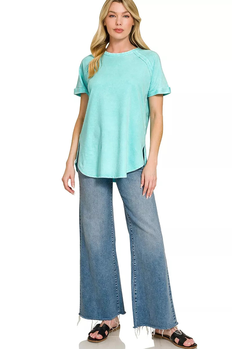 zenana-french-terry-washed-curved-hem-top-2 image 3