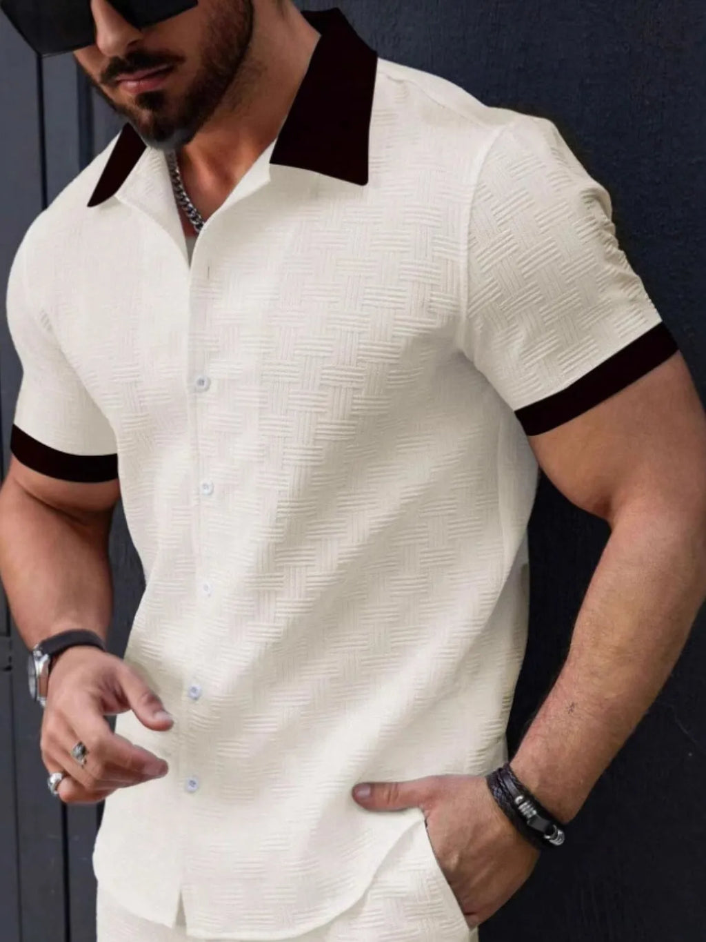 Men's Button Up Short Sleeve Shirt | Tampa Bay Discounts