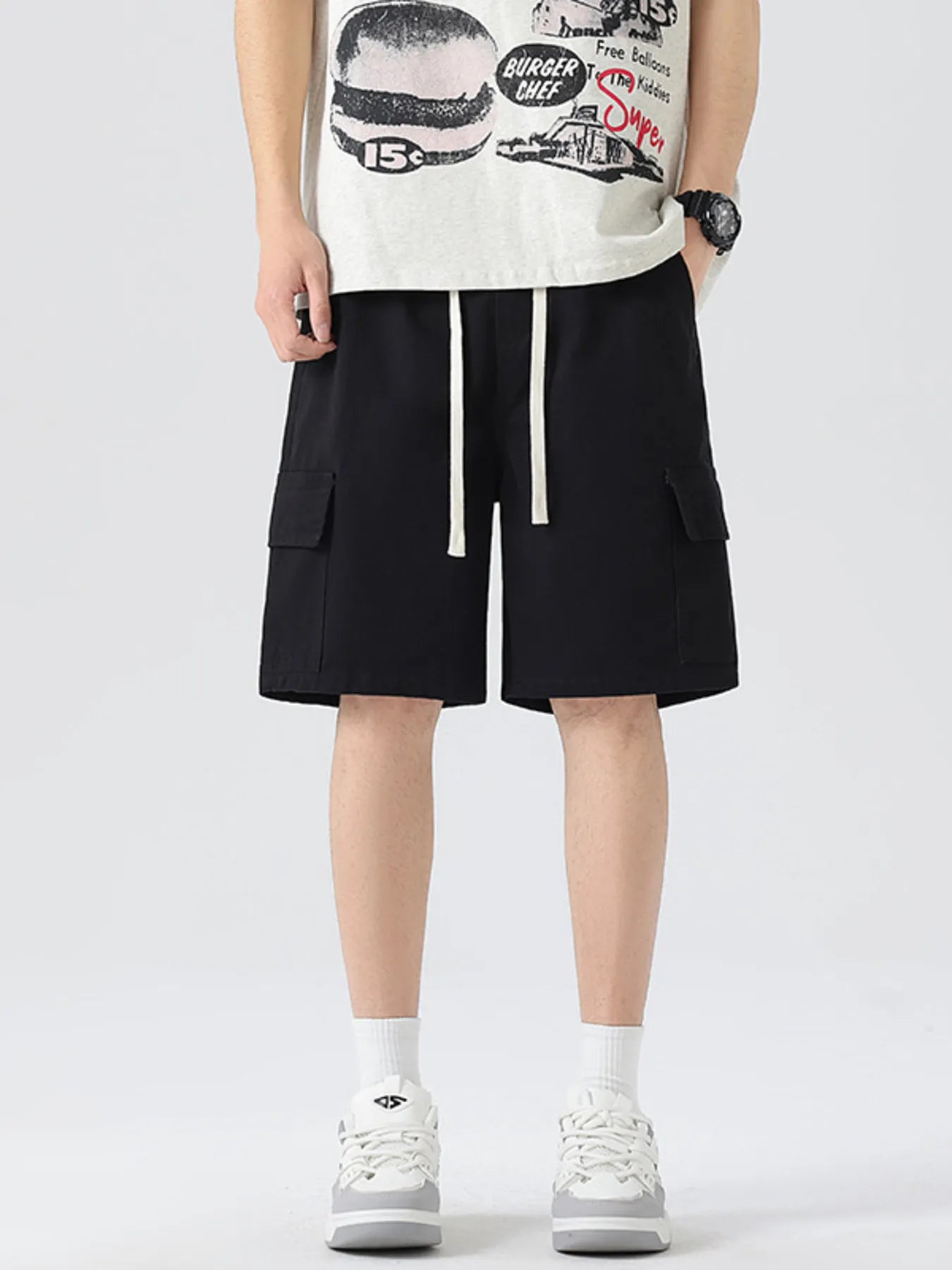 Men's Full Size Drawstring Loose Fit Shorts Plus Size | Tampa Bay Discounts