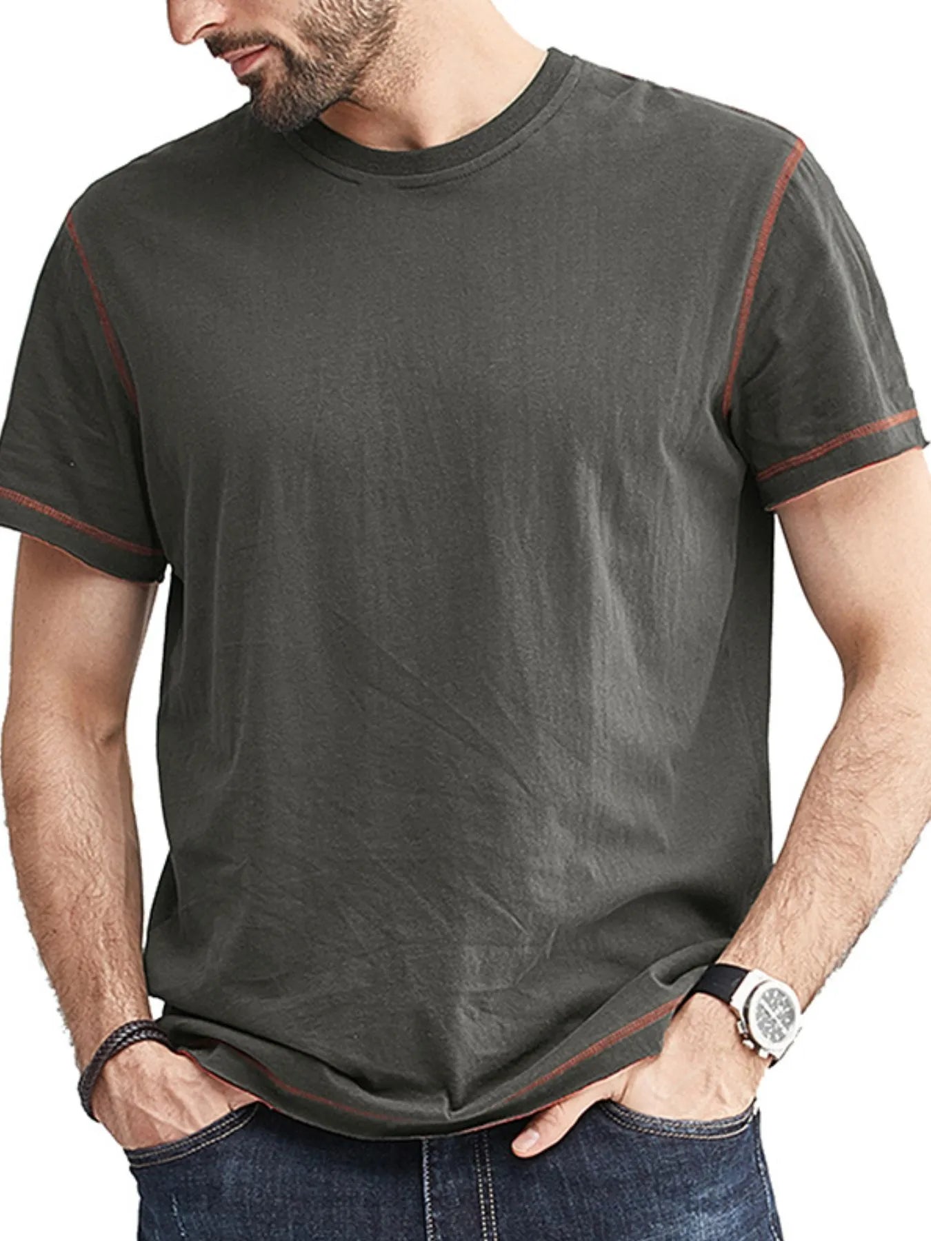 Men's Classic T-Shirt with Contrast Piping | Tampa Bay Discounts