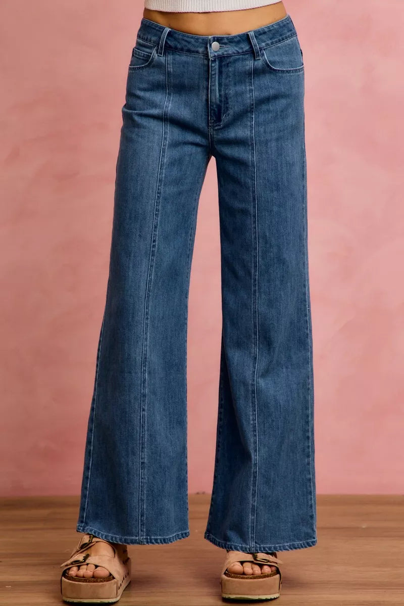 so-me-seam-detail-mid-rise-stretch-denim-jeans Image 1
