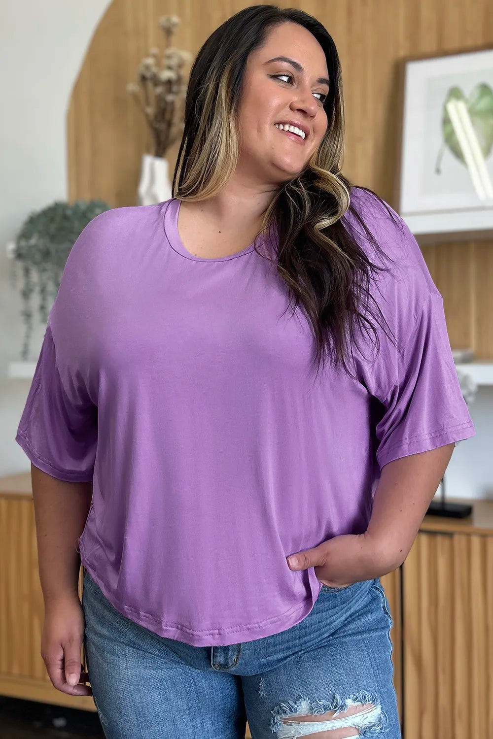 basic-bae-bamboo-full-size-round-neck-drop-shoulder-t-shirt image 9