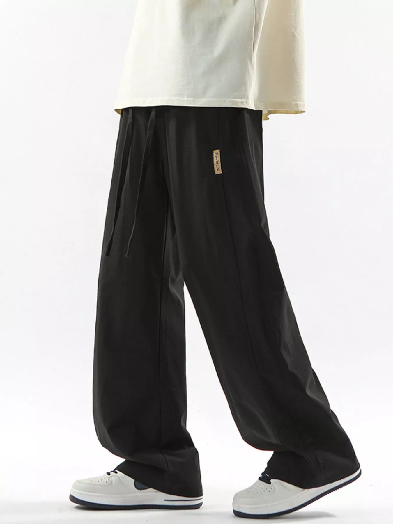 Men's Full Size Loose Fit Drawstring Wide Leg Pants Plus Size | Tampa Bay Discounts