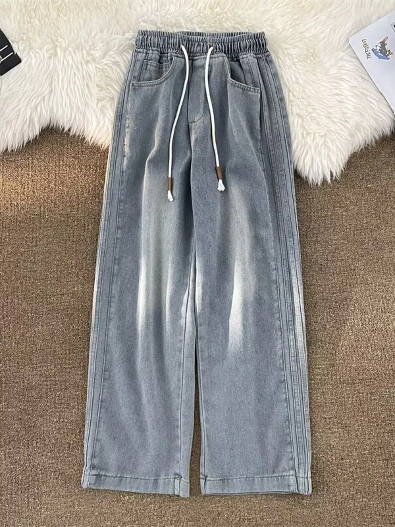 Men's Full Size Wash Wide Leg Pants Plus Size | Tampa Bay Discounts
