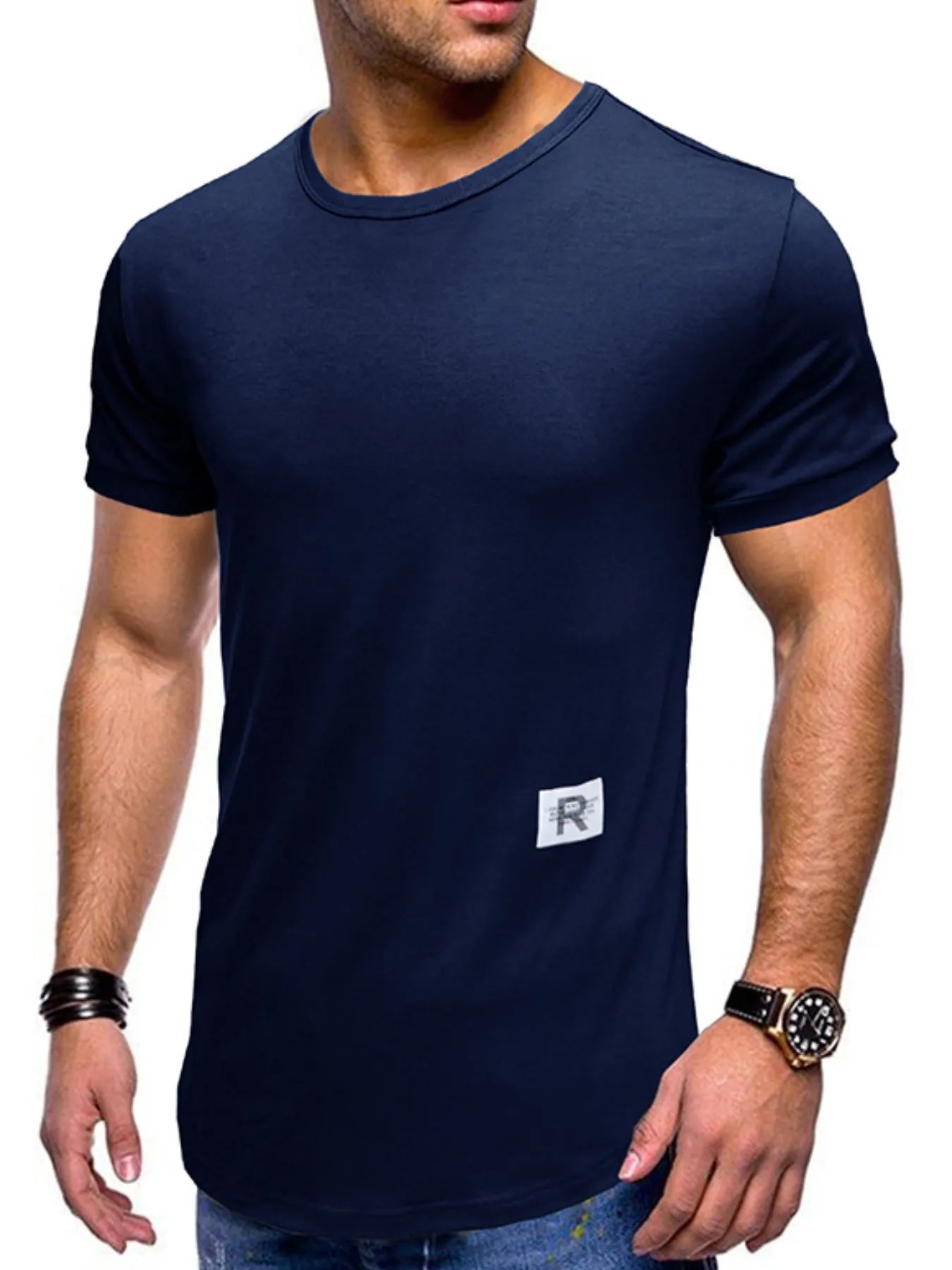 Men's Crew Neck Solid Color Basic T-Shirt | Tampa Bay Discounts