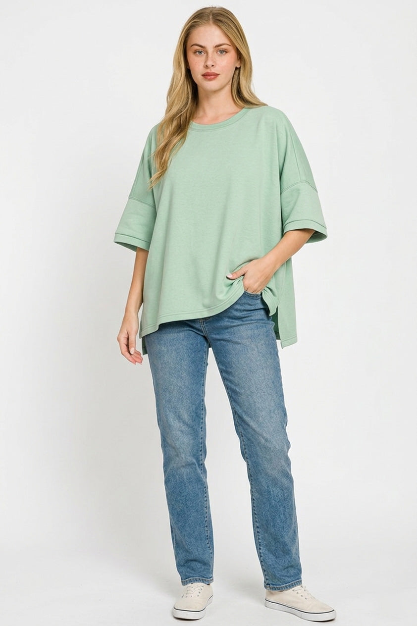 zenana-full-size-scuba-round-neck-top-with-side-slits-plus-size image 3