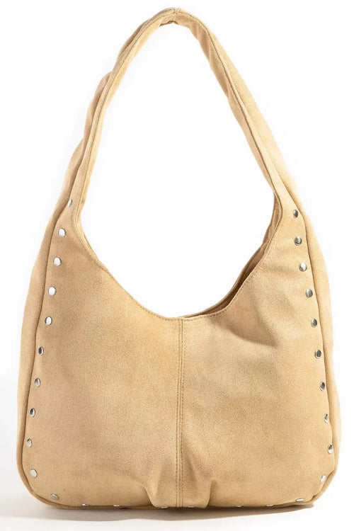 fame-faux-suede-studded-trim-hobo-bag 1