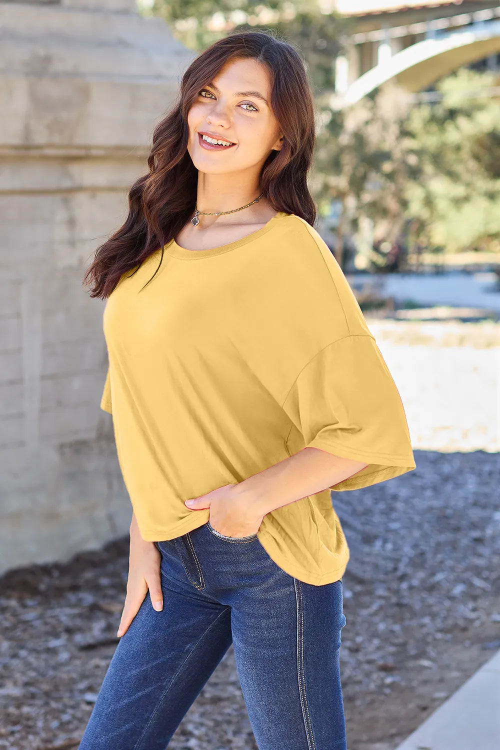 basic-bae-bamboo-full-size-round-neck-drop-shoulder-t-shirt image 18