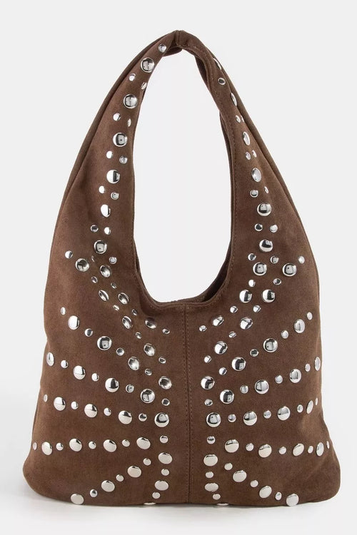 fame-grommet-studded-suede-shoulder-bag 1