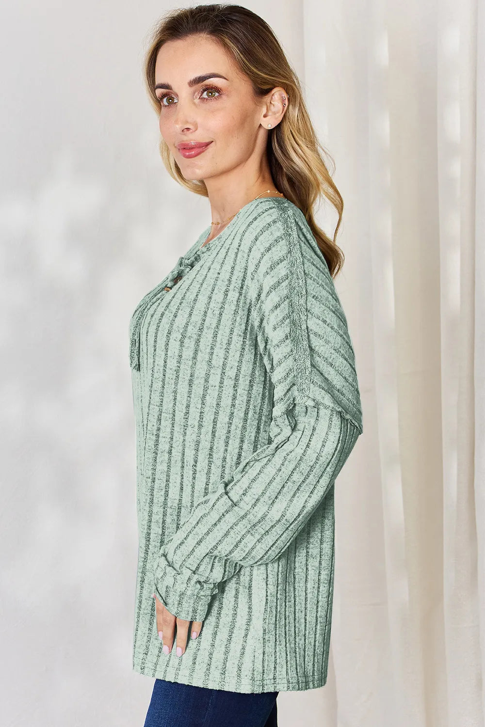 basic-bae-full-size-ribbed-half-button-long-sleeve-t-shirt image 26