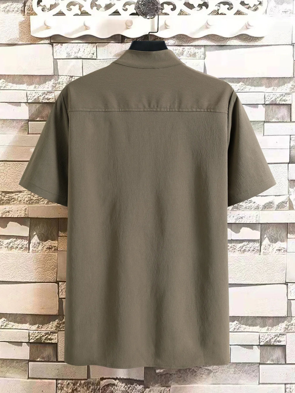 Men's Plus Size Button Detail Short Sleeve Blouse | Tampa Bay Discounts