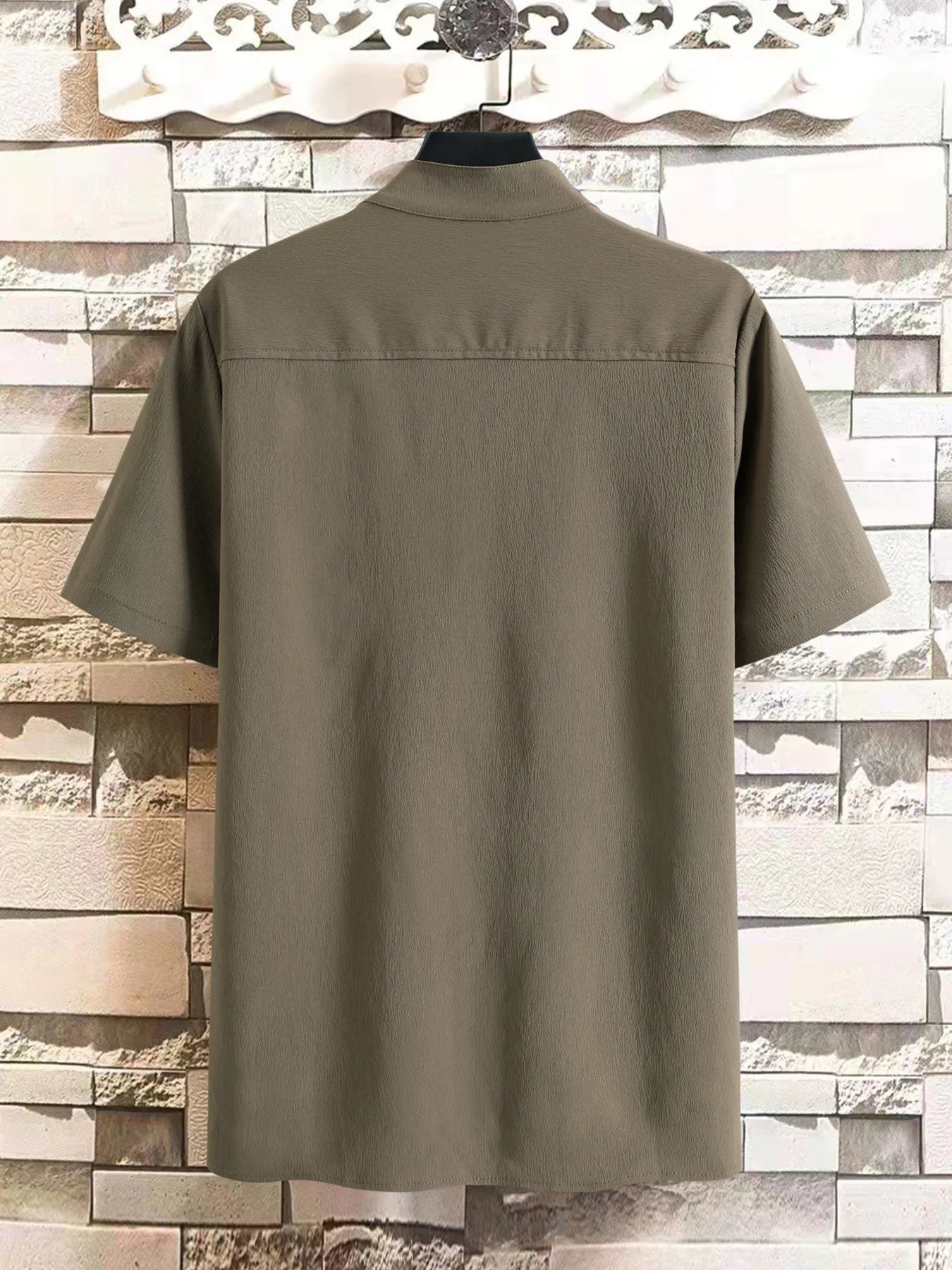 Men's Plus Size Button Detail Short Sleeve Blouse | Tampa Bay Discounts