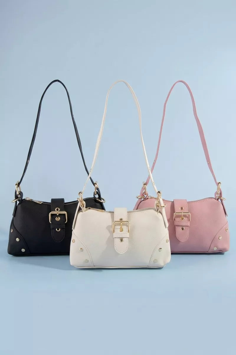 fame-studded-saffiano-buckle-strap-shoulder-bag 8