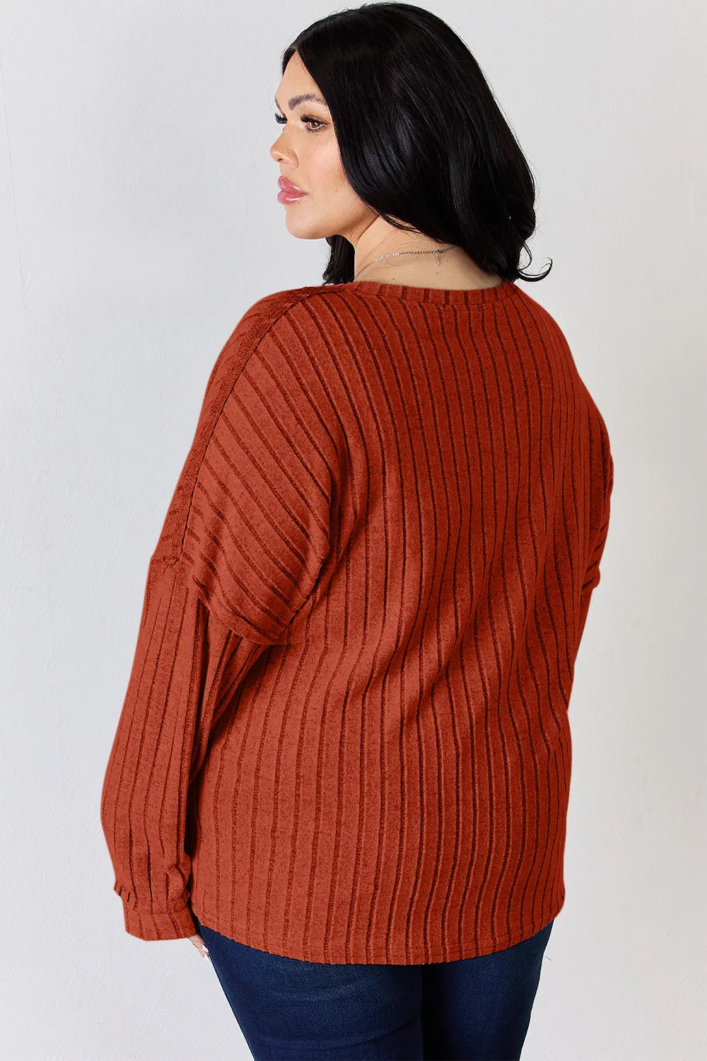 basic-bae-full-size-ribbed-half-button-long-sleeve-t-shirt image 7