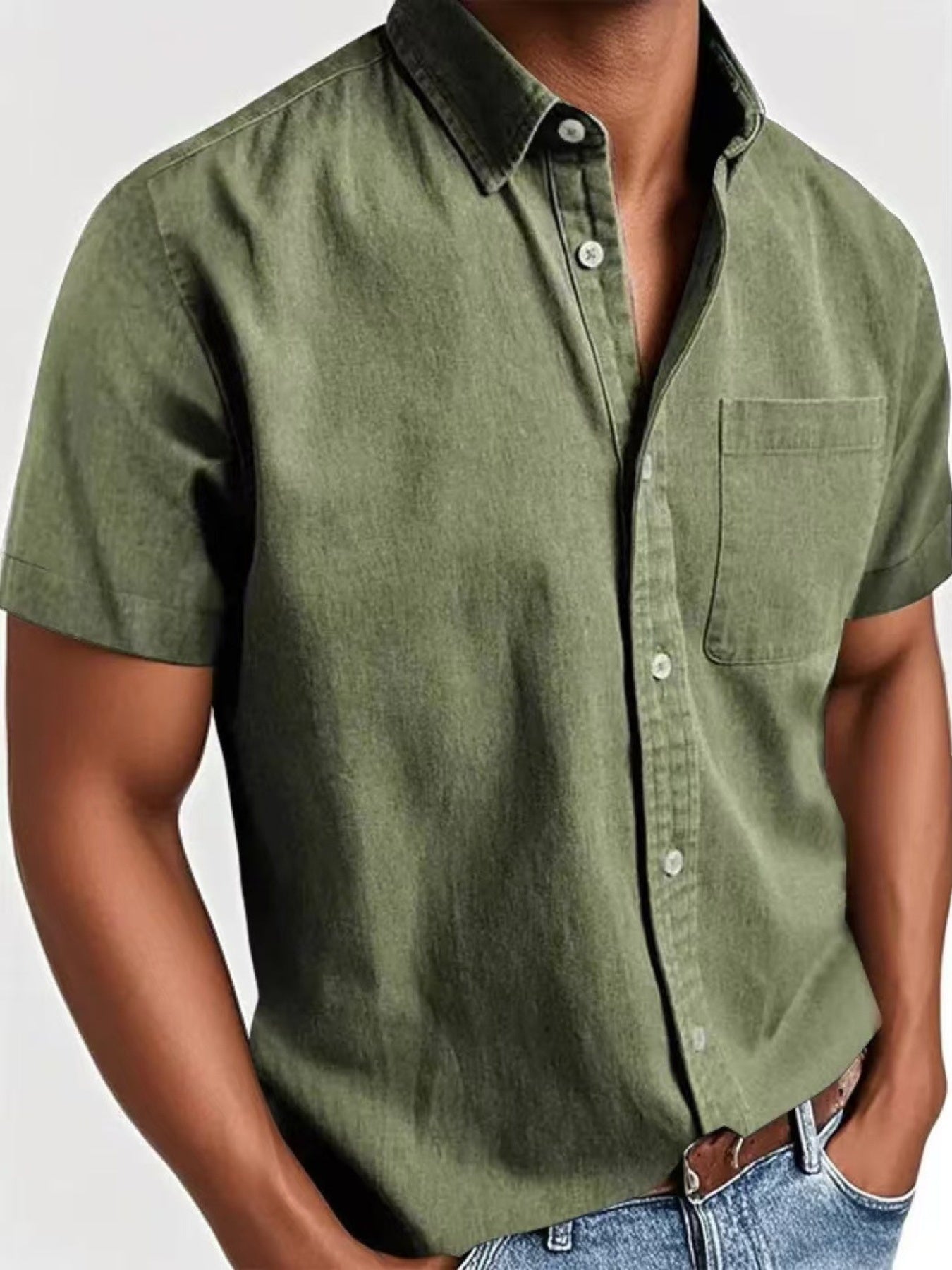 Men's Full Size Casual Short Sleeve Shirt Plus Size | Tampa Bay Discounts