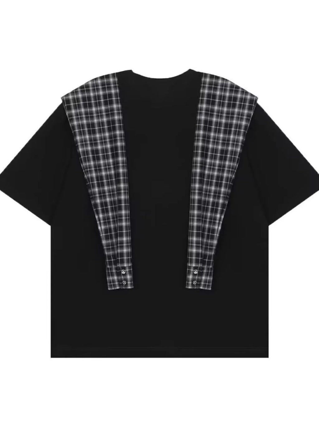 Men's Full Size Oversized T-Shirt with Plaid Shawl Plus Size | Tampa Bay Discounts