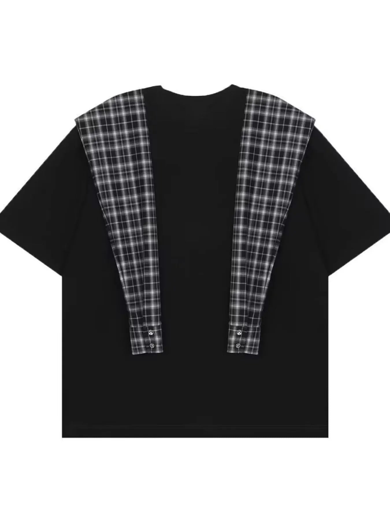 Men's Full Size Oversized T-Shirt with Plaid Shawl Plus Size | Tampa Bay Discounts