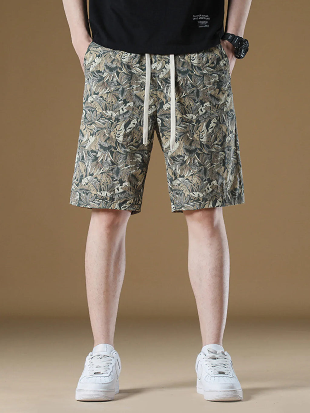 Men's Plus Size Drawstring Printed Wide-Leg Shorts | Tampa Bay Discounts